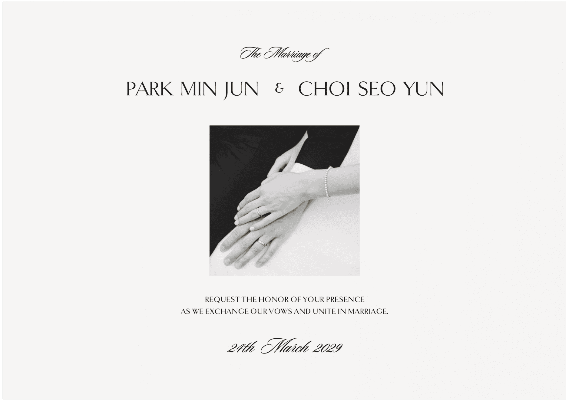 Arc Series Eternal invitation card detail 1