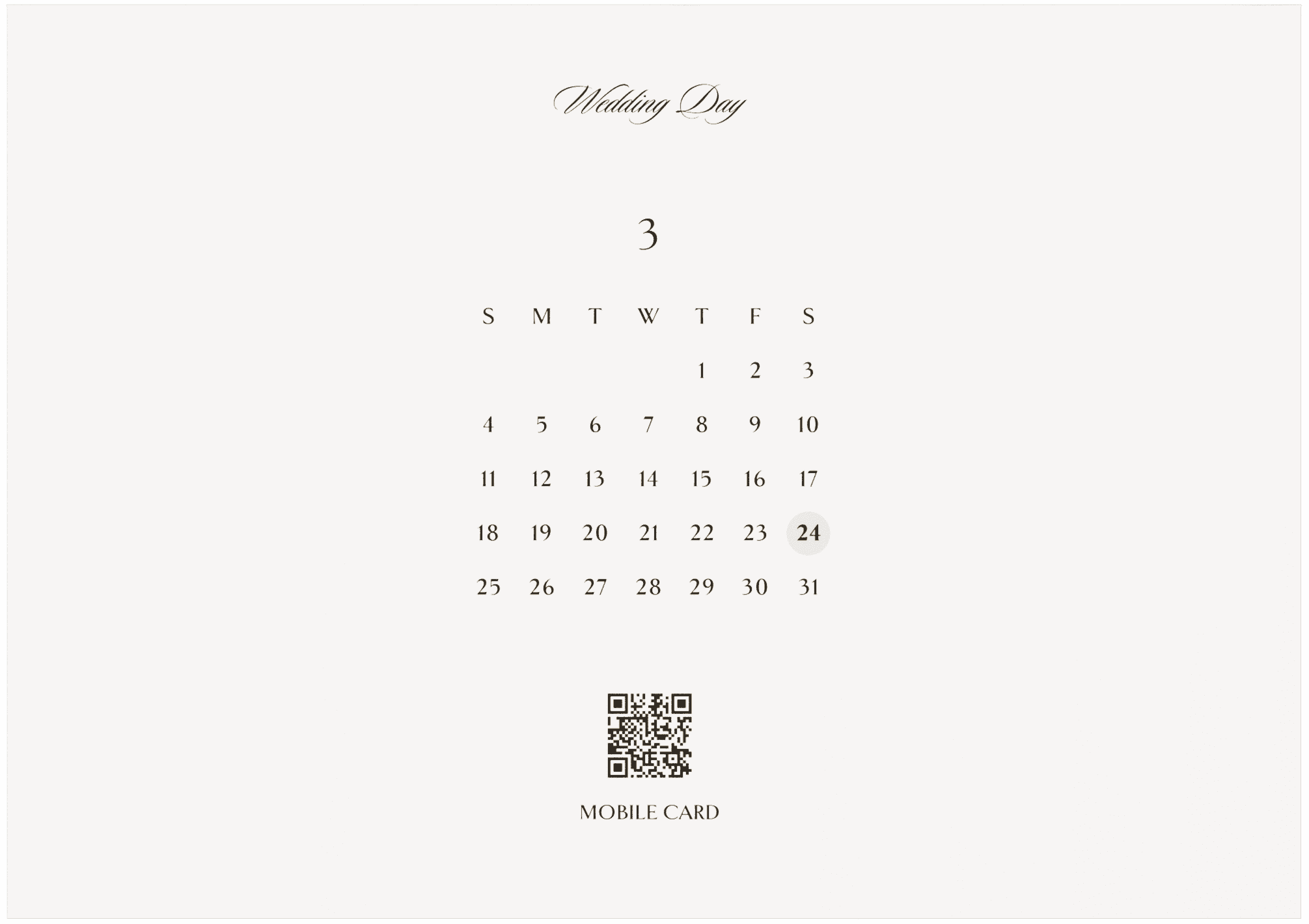 Arc Series Eternal invitation card back detail